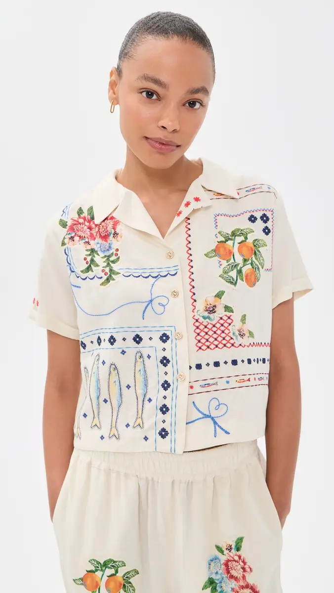 Agua Bendita Vittoria Basket Embroidered Shirt | Thumbnail 2 Agua Bendita Vittoria Basket Embroidered Shirt | Thumbnail 2