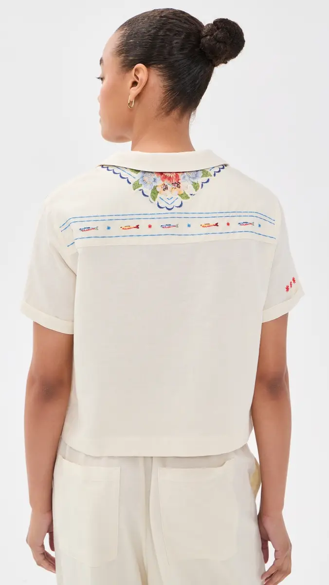 Agua Bendita Vittoria Basket Embroidered Shirt | Thumbnail 3 Agua Bendita Vittoria Basket Embroidered Shirt | Thumbnail 3