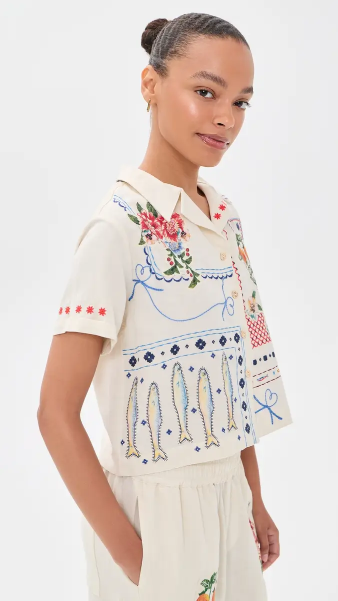 Agua Bendita Vittoria Basket Embroidered Shirt | Thumbnail 4 Agua Bendita Vittoria Basket Embroidered Shirt | Thumbnail 4