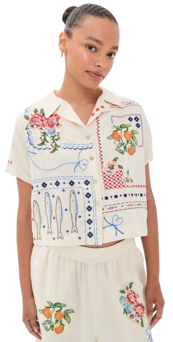 Agua Bendita Vittoria Basket Embroidered Shirt Multicolor | Image 1 Agua Bendita Vittoria Basket Embroidered Shirt Multicolor | Image 1