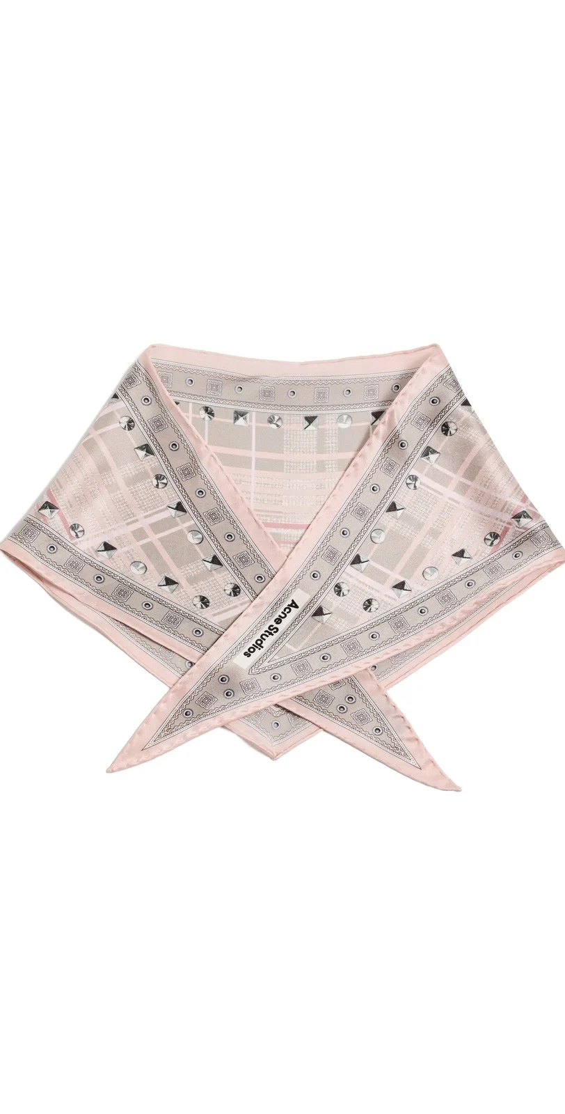 Acne Studios Volta Triangle Check Silk Scarf