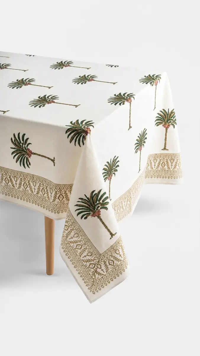 LES OTTOMANS Hand Printed Tablecloth | Thumbnail 2