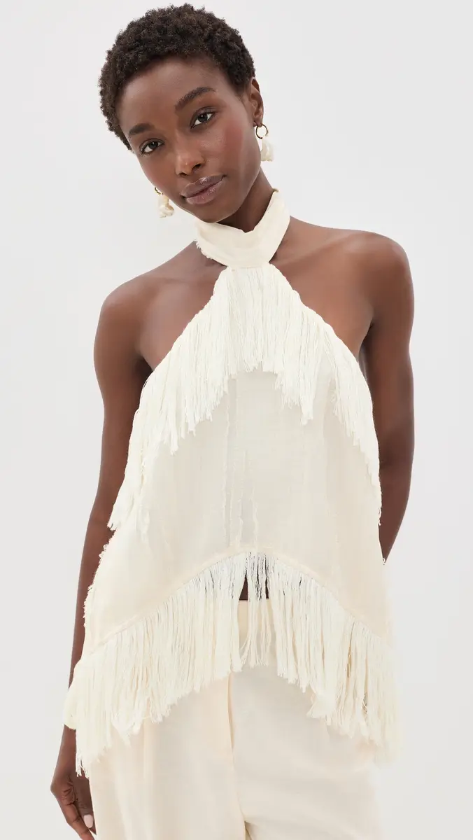 Yellow The Label Jones Fringe Top | Thumbnail 2 Yellow The Label Jones Fringe Top | Thumbnail 2