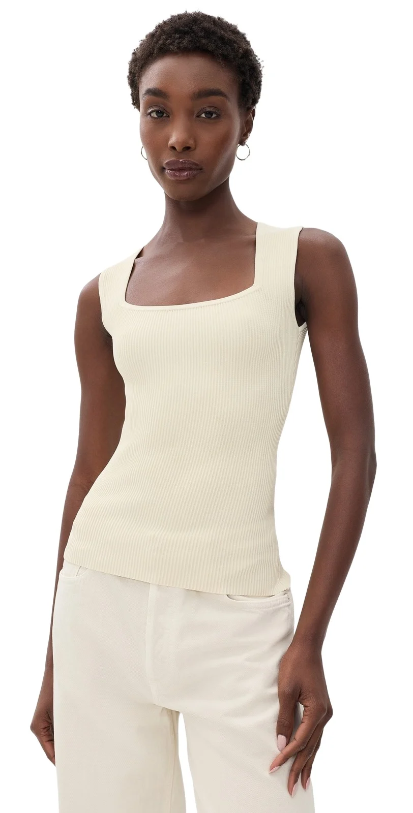 Ribbed Square Tank Top