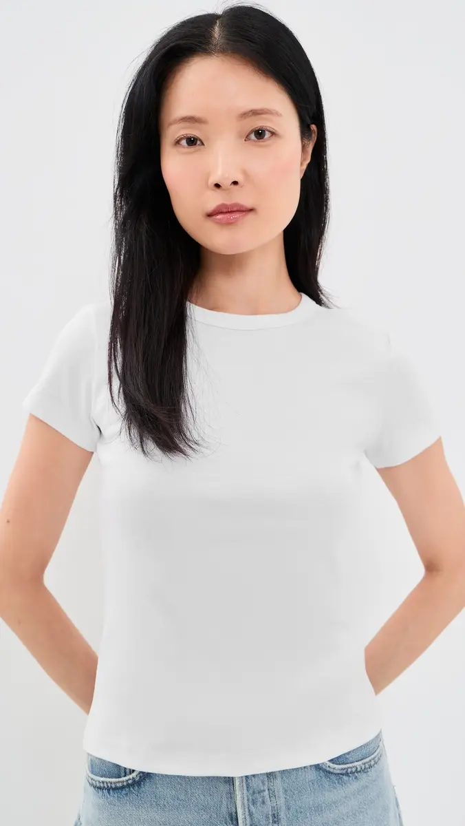 Madewell The '90s Crewneck Tee In Compact Cotton White | Thumbnail 2 Madewell The '90s Crewneck Tee In Compact Cotton White | Thumbnail 2