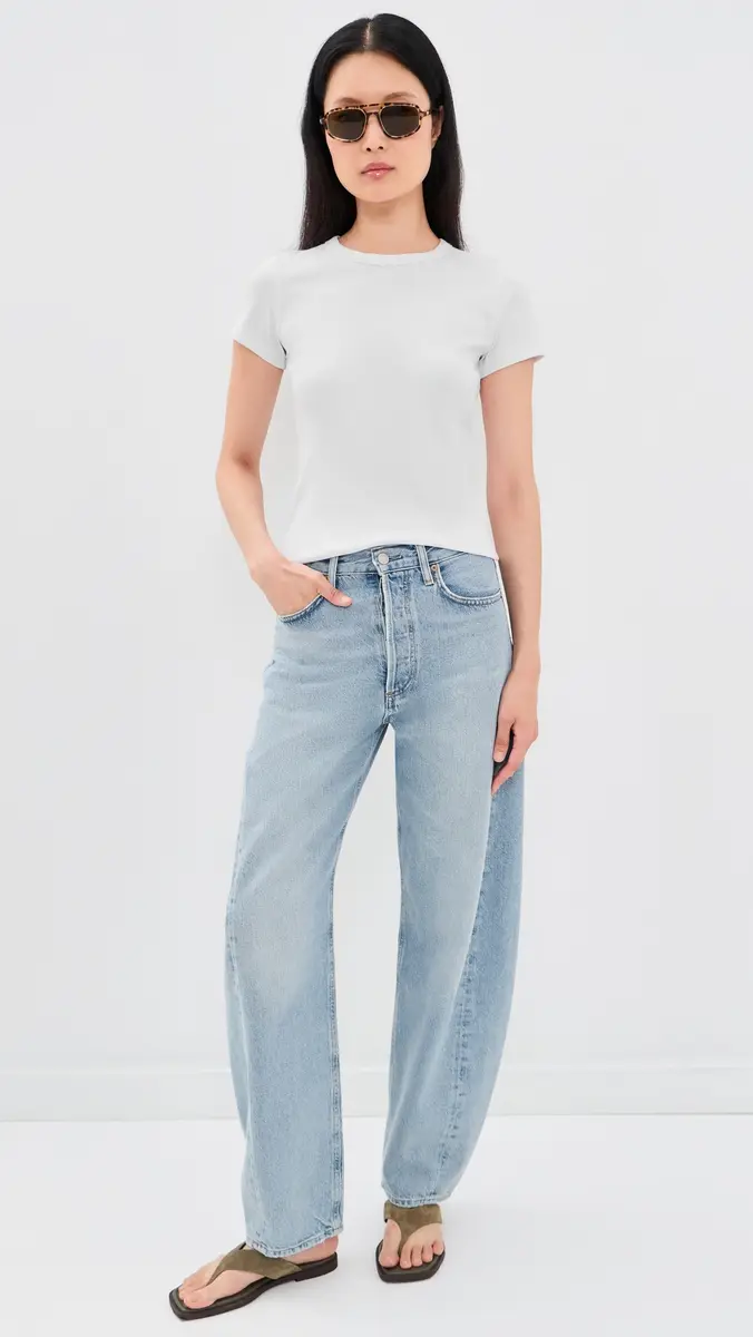 Madewell The '90s Crewneck Tee In Compact Cotton White | Thumbnail 5 Madewell The '90s Crewneck Tee In Compact Cotton White | Thumbnail 5