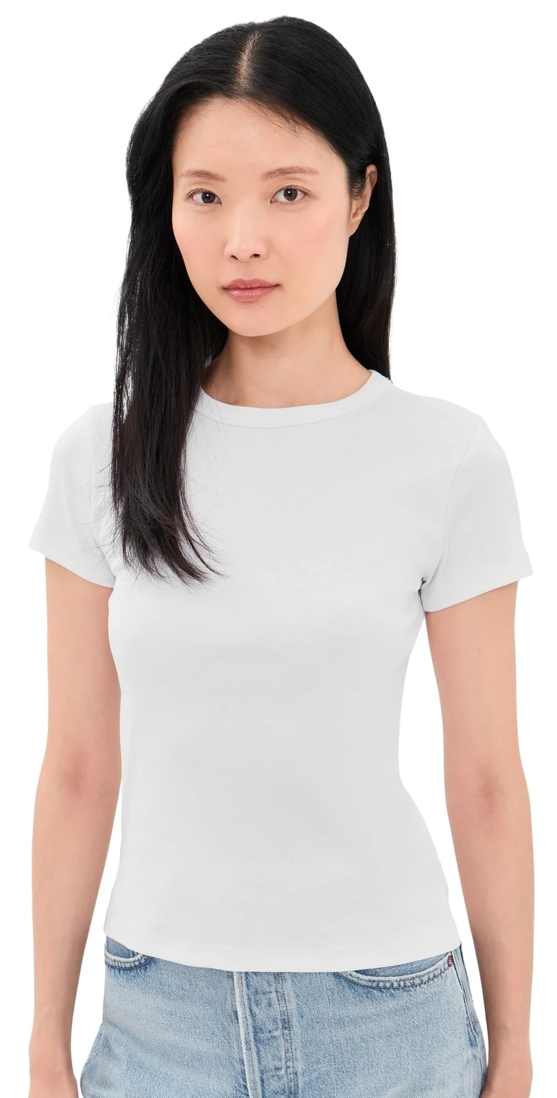 The '90s Crewneck Tee In Compact Cotton White