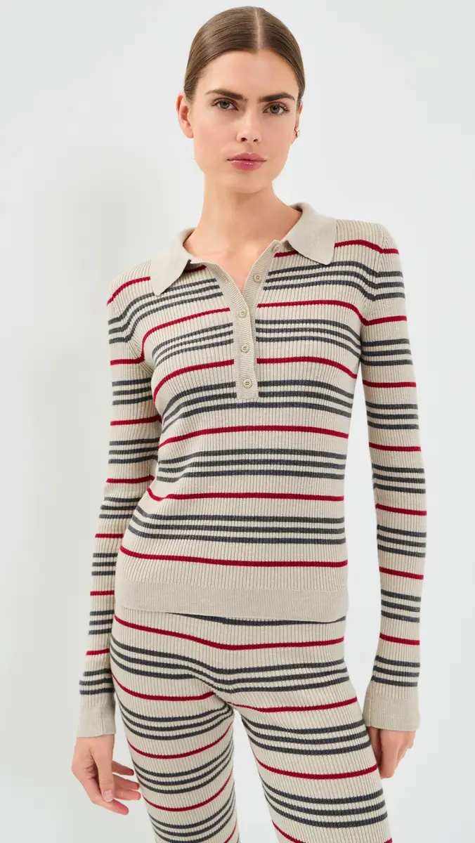 The Elder Statesman Libeccio Stripe Polo | Thumbnail 2 The Elder Statesman Libeccio Stripe Polo | Thumbnail 2