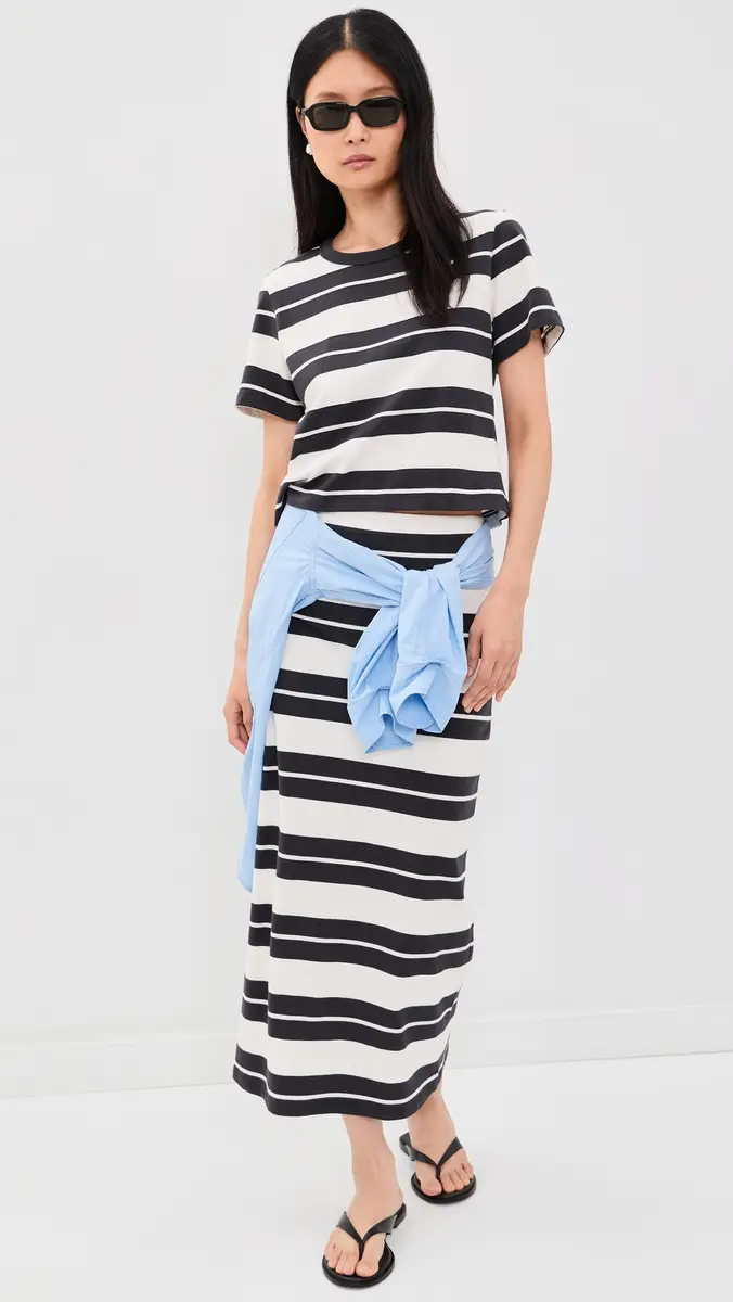 Z Supply Gail Striped Jersey Midi Skirt | Thumbnail 5