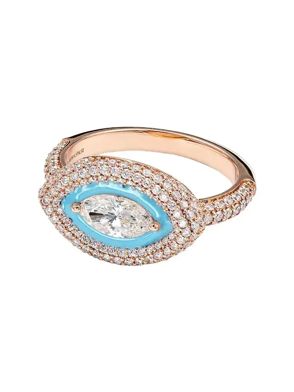 Marquise Eye 18kt rose gold pinky ring with diamonds Marquise Eye 18kt rose gold pinky ring with diamonds