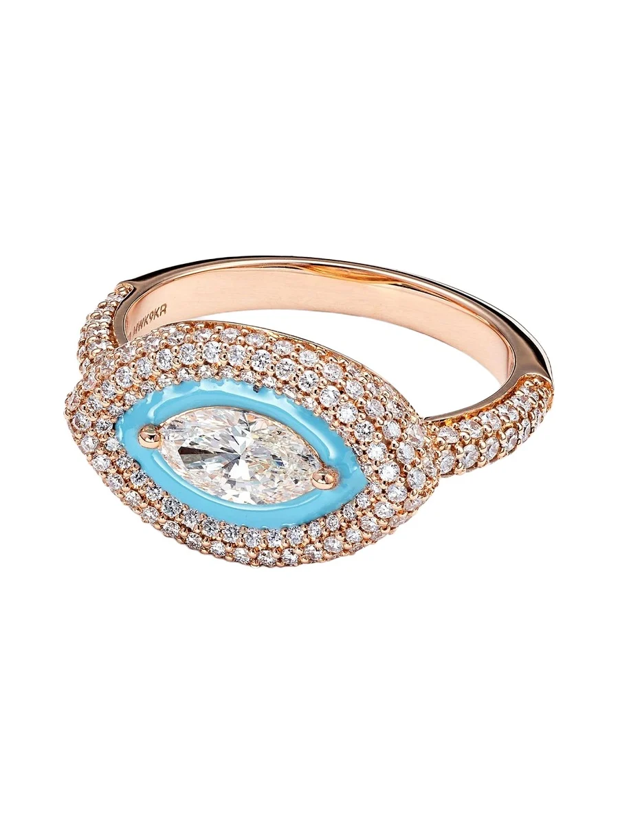Marquise Eye 18kt rose gold pinky ring with diamonds Marquise Eye 18kt rose gold pinky ring with diamonds
