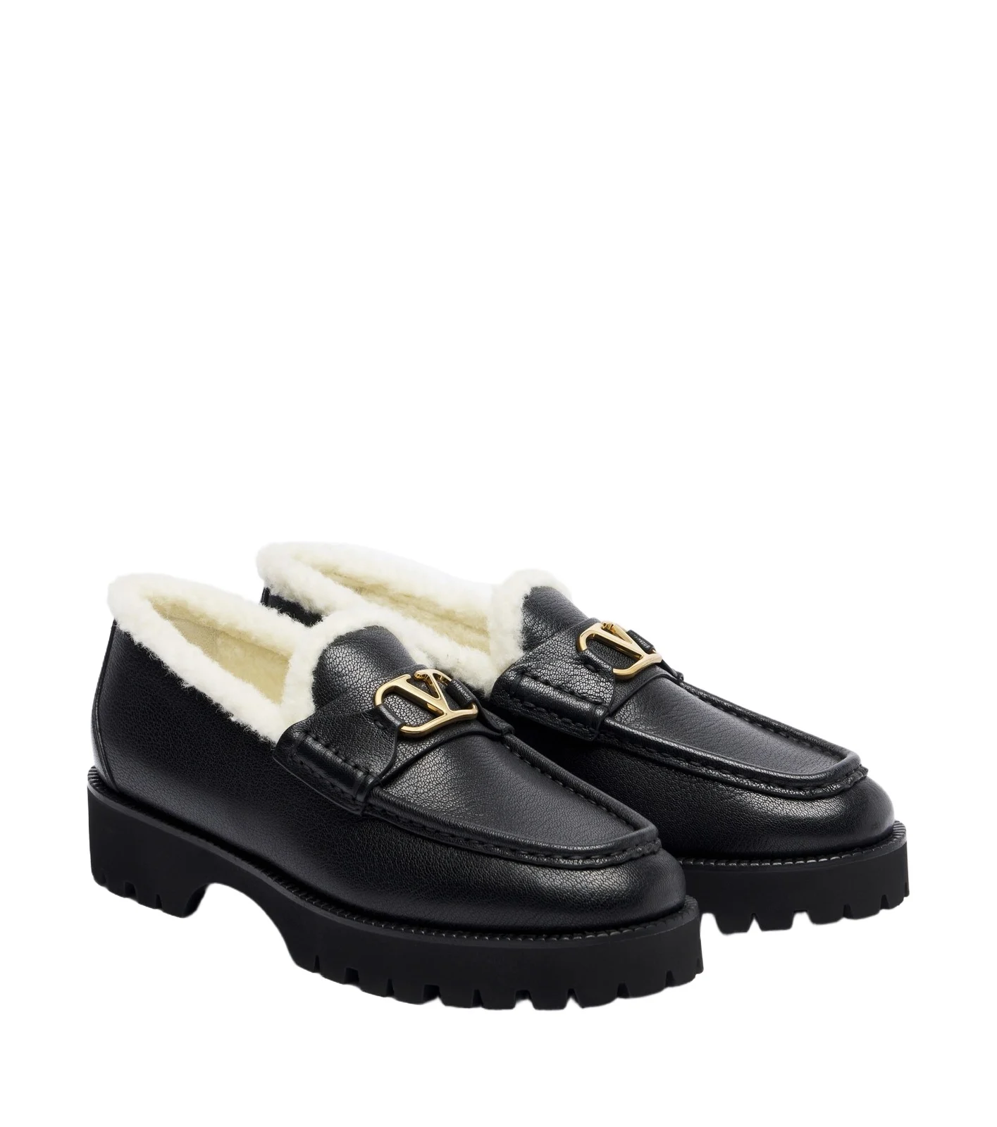 VLogo leather loafers VLogo leather loafers