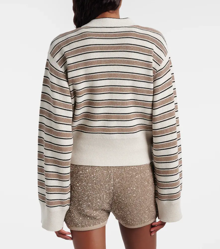 Brunello Cucinelli Striped cotton-blend cardigan | Thumbnail 2 Brunello Cucinelli Striped cotton-blend cardigan | Thumbnail 2