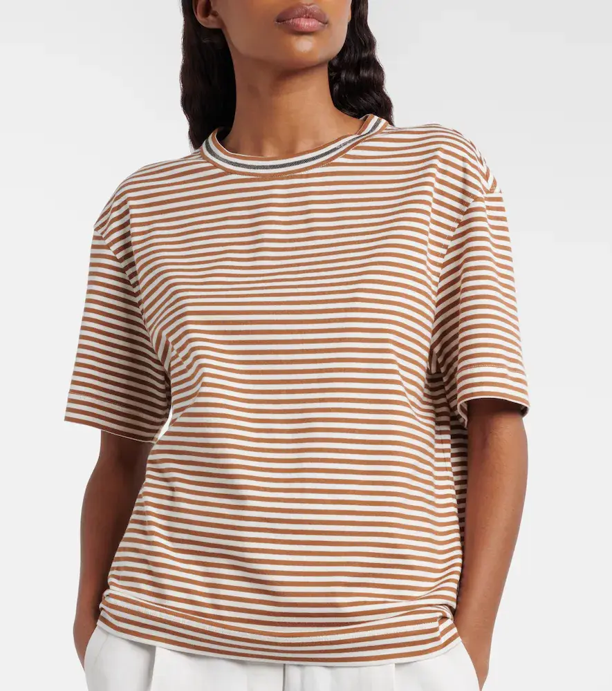 Brunello Cucinelli Striped oversized cotton jersey T-shirt | Thumbnail 3