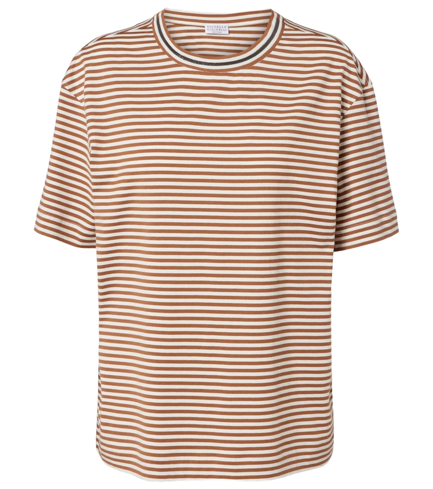 Brunello Cucinelli Striped oversized cotton jersey T-shirt