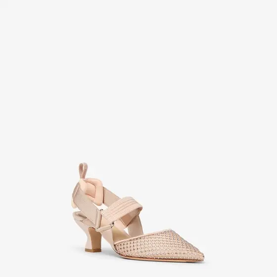 Fendi Colibrì Mesh and Suede Medium-Heeled Slingbacks | Thumbnail 2 Fendi Colibrì Mesh and Suede Medium-Heeled Slingbacks | Thumbnail 2