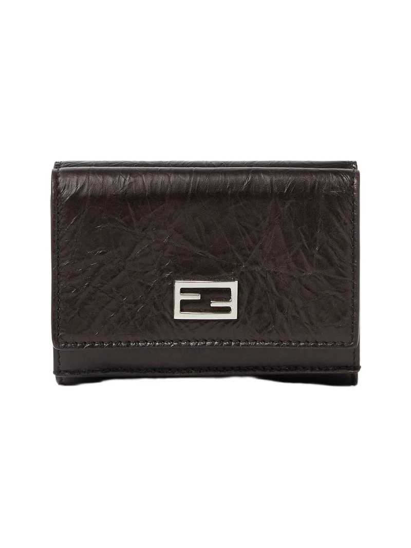 Mini Tube Trifold Crackled Leather Compact Wallet Mini Tube Trifold Crackled Leather Compact Wallet