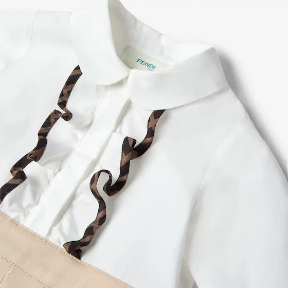 Fendi Baby dress with white cotton poplin long-sleeved shirt | Thumbnail 3 Fendi Baby dress with white cotton poplin long-sleeved shirt | Thumbnail 3