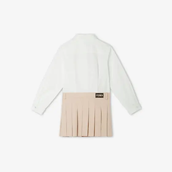 Fendi Junior dress with white cotton poplin long-sleeved shirt | Thumbnail 2 Fendi Junior dress with white cotton poplin long-sleeved shirt | Thumbnail 2