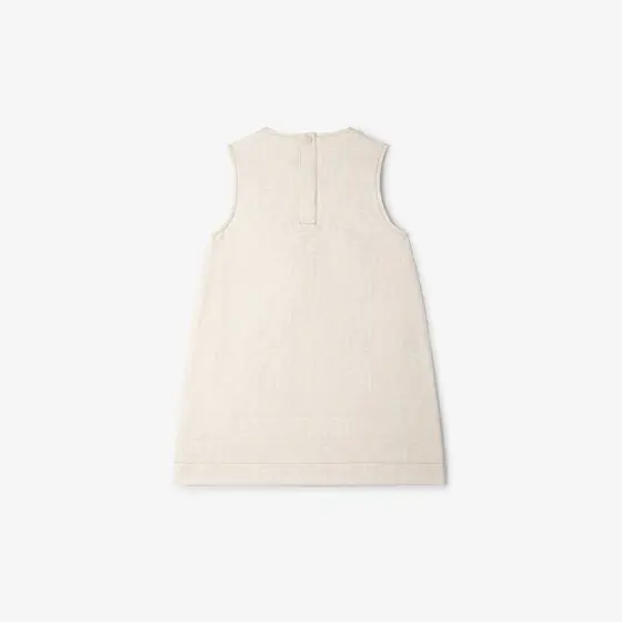 Fendi Junior White Denim-Effect Dress with Logo | Thumbnail 2