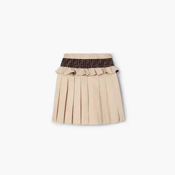 Fendi Junior beige gabardine midi skirt | Thumbnail 2