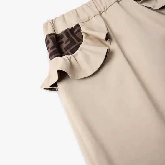 Fendi Junior beige gabardine midi skirt | Thumbnail 3