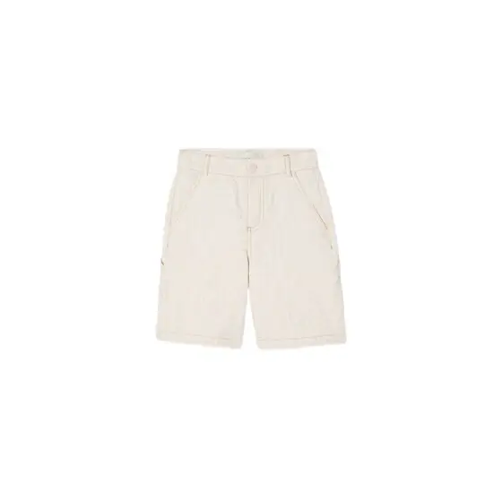 White denim-effect junior Bermudas with tone-on-tone White denim-effect junior Bermudas with tone-on-tone