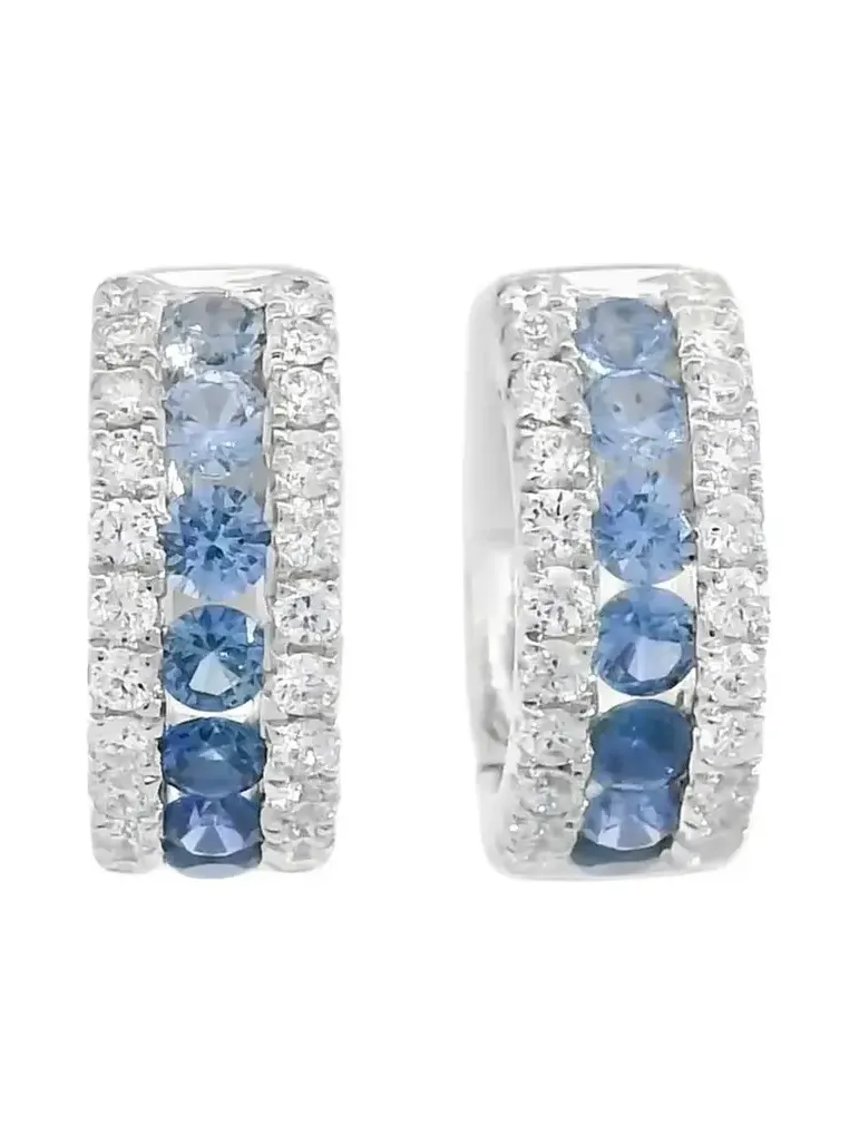 Blue Sapphire Diamond Colors Collection Hoop Earrings Blue Sapphire Diamond Colors Collection Hoop Earrings