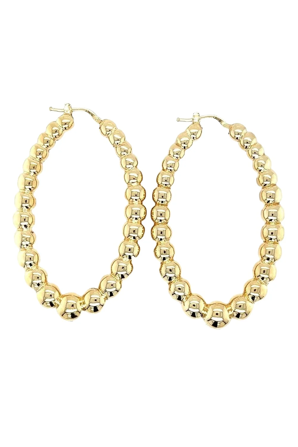 LISA NIK Golden Dreams Collection Beaded Oval Hoop Earrings