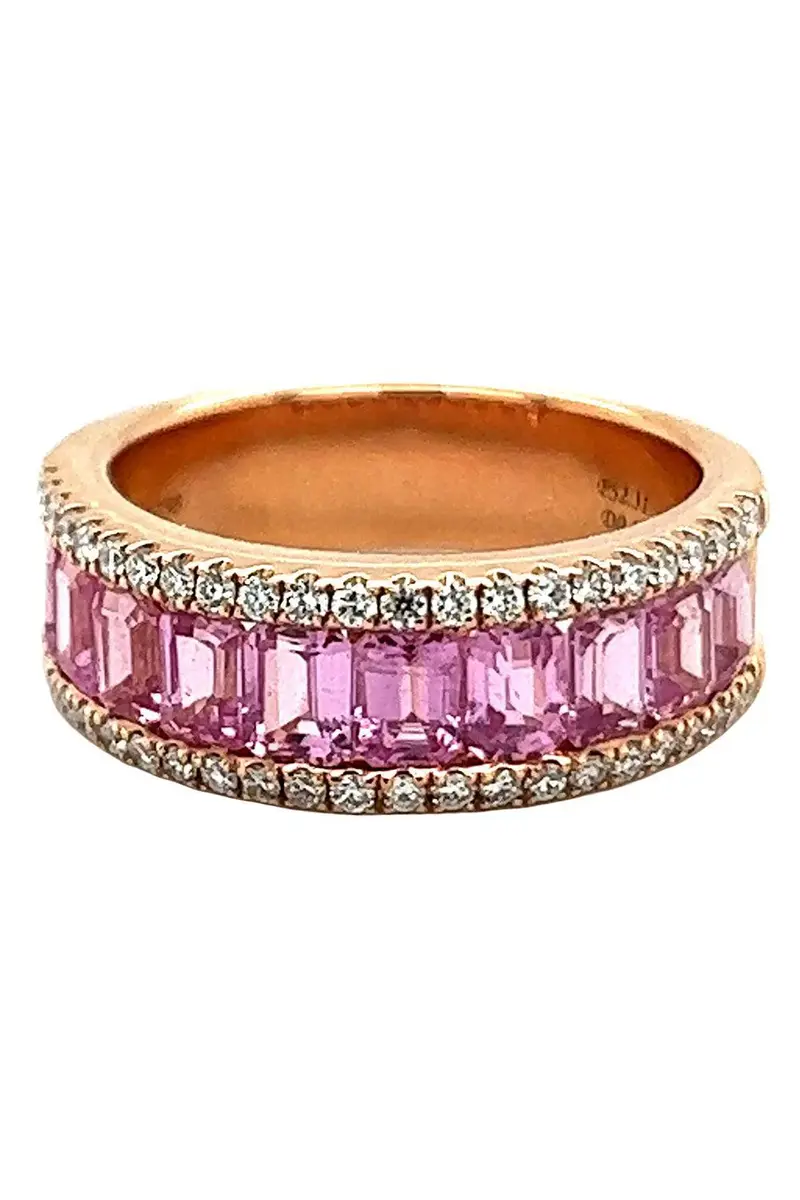 LISA NIK Pink Sapphire Diamonds Rainbow Collection Ring | Image 1 LISA NIK Pink Sapphire Diamonds Rainbow Collection Ring | Image 1