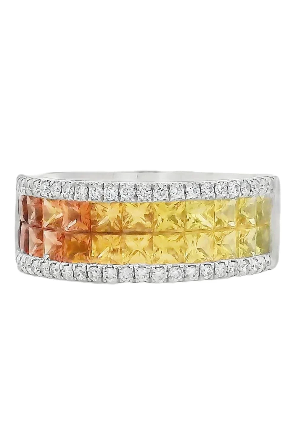 LISA NIK Yellow Sapphire Diamond Rainbow Collection Ring