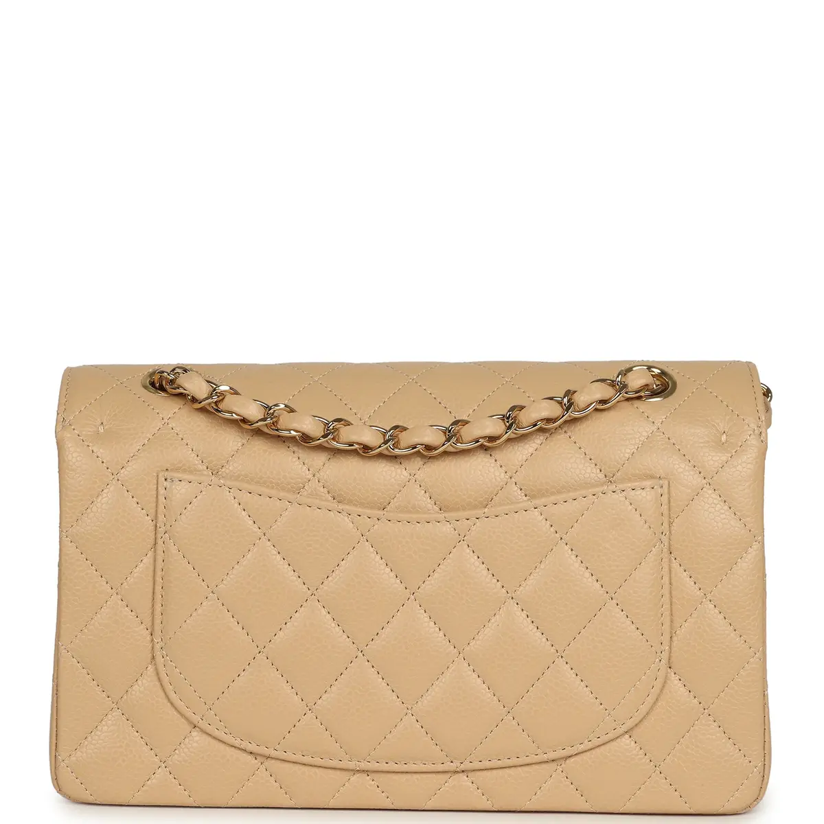 Chanel Chanel Small Classic Double Flap Bag Beige Caviar Light Gold Hardware | Thumbnail 4 Chanel Chanel Small Classic Double Flap Bag Beige Caviar Light Gold Hardware | Thumbnail 4