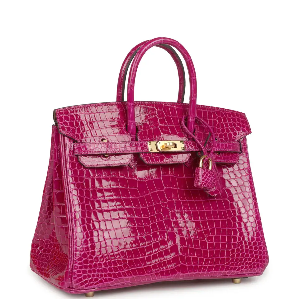 HERMÈS Hermes Birkin 25 Rose Sheherazade Shiny Porosus Crocodile Gold Hardware | Thumbnail 2 HERMÈS Hermes Birkin 25 Rose Sheherazade Shiny Porosus Crocodile Gold Hardware | Thumbnail 2