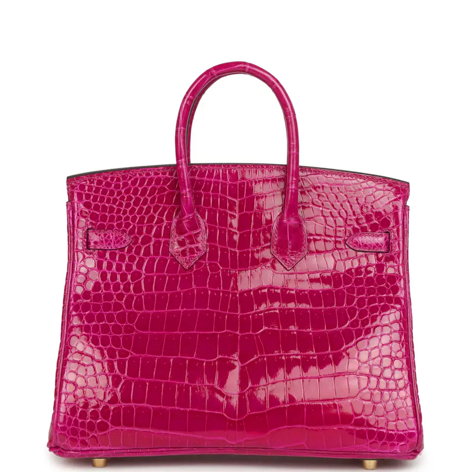 HERMÈS Hermes Birkin 25 Rose Sheherazade Shiny Porosus Crocodile Gold Hardware | Thumbnail 4 HERMÈS Hermes Birkin 25 Rose Sheherazade Shiny Porosus Crocodile Gold Hardware | Thumbnail 4