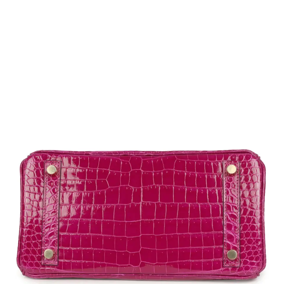 HERMÈS Hermes Birkin 25 Rose Sheherazade Shiny Porosus Crocodile Gold Hardware | Thumbnail 6 HERMÈS Hermes Birkin 25 Rose Sheherazade Shiny Porosus Crocodile Gold Hardware | Thumbnail 6
