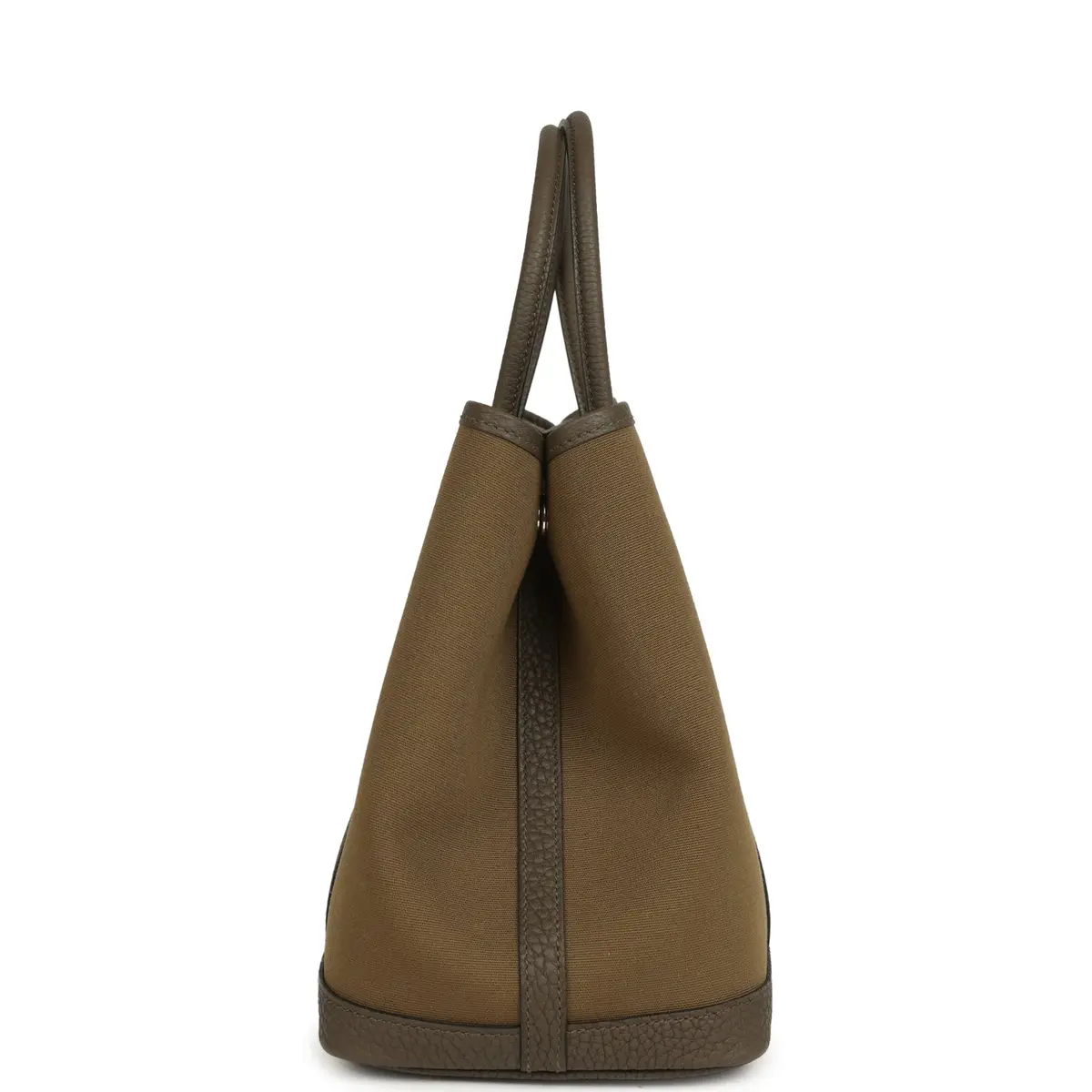 HERMÈS Hermes Garden Party 30 Vert Olive Toile Officier Canvas, Vert Loden Negonda Palladium Hardware | Thumbnail 3