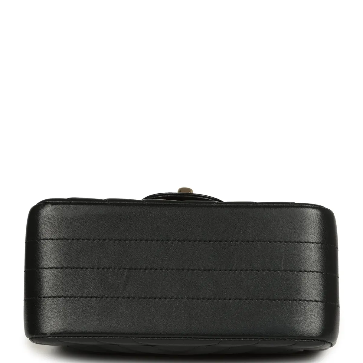 Chanel Pre-owned Chanel Mini Chevron Square Flap Bag Black Lambskin Light Gold Hardware | Thumbnail 6 Chanel Pre-owned Chanel Mini Chevron Square Flap Bag Black Lambskin Light Gold Hardware | Thumbnail 6