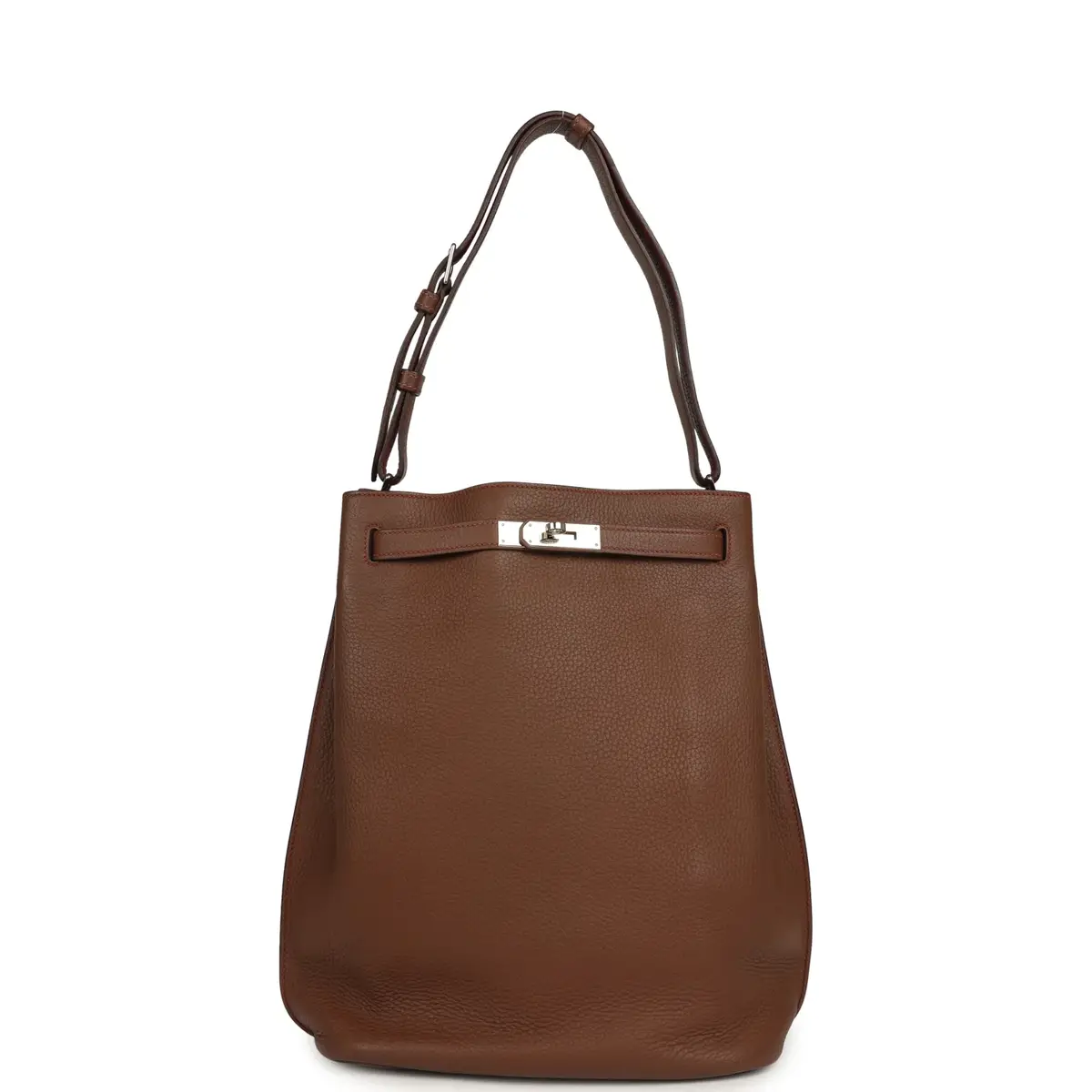Pre-owned Hermes So Kelly 26 Alezan Verso Togo Palladium Hardware Pre-owned Hermes So Kelly 26 Alezan Verso Togo Palladium Hardware