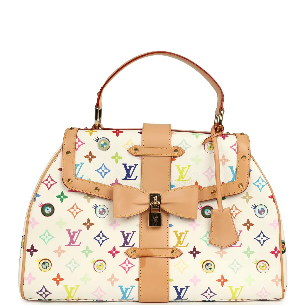 Vintage Louis Vuitton x Takashi Murakami Sac Retro GM White Multicolor Eye Love You Monogram Gold Hardware Vintage Louis Vuitton x Takashi Murakami Sac Retro GM White Multicolor Eye Love You Monogram Gold Hardware