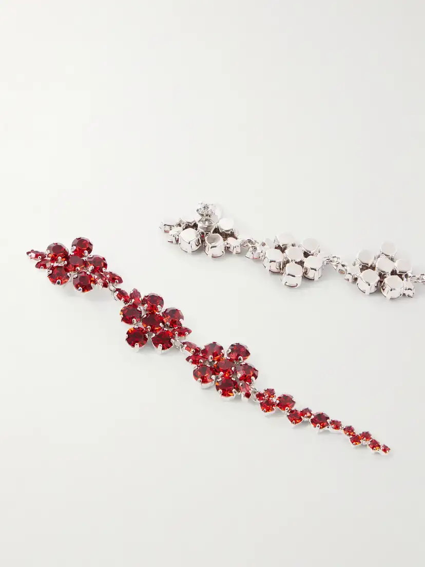 Simone Rocha Floral Drip Crystal-embellished Silver-tone Earrings | Thumbnail 3 Simone Rocha Floral Drip Crystal-embellished Silver-tone Earrings | Thumbnail 3