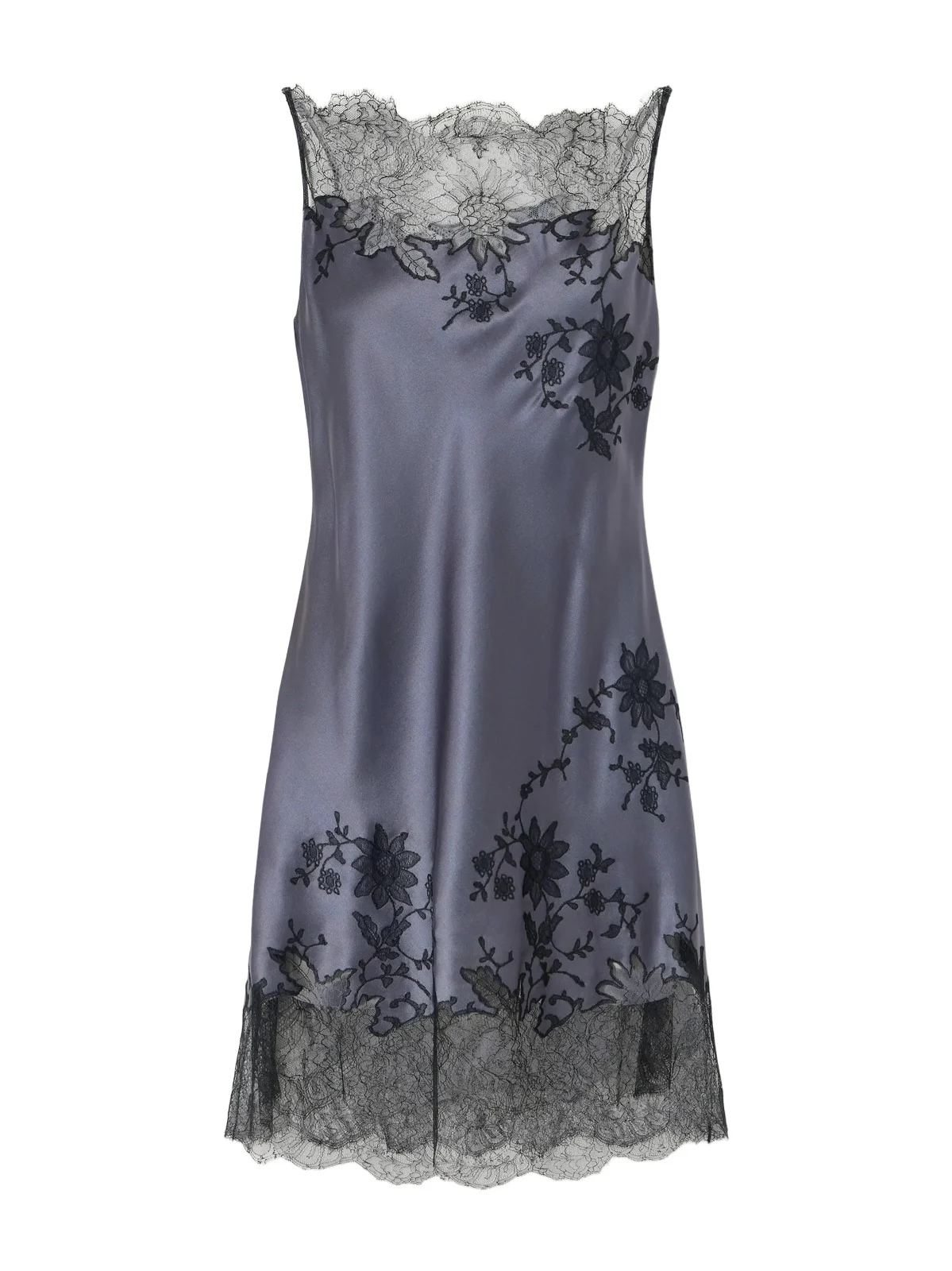 Lace-embroidered Silk-satin Mini Dress Lace-embroidered Silk-satin Mini Dress