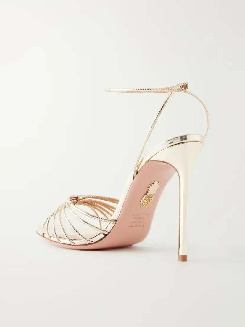 Aquazzura Anima 105 Mirrored Metallic Leather Sandals | Thumbnail 3 Aquazzura Anima 105 Mirrored Metallic Leather Sandals | Thumbnail 3