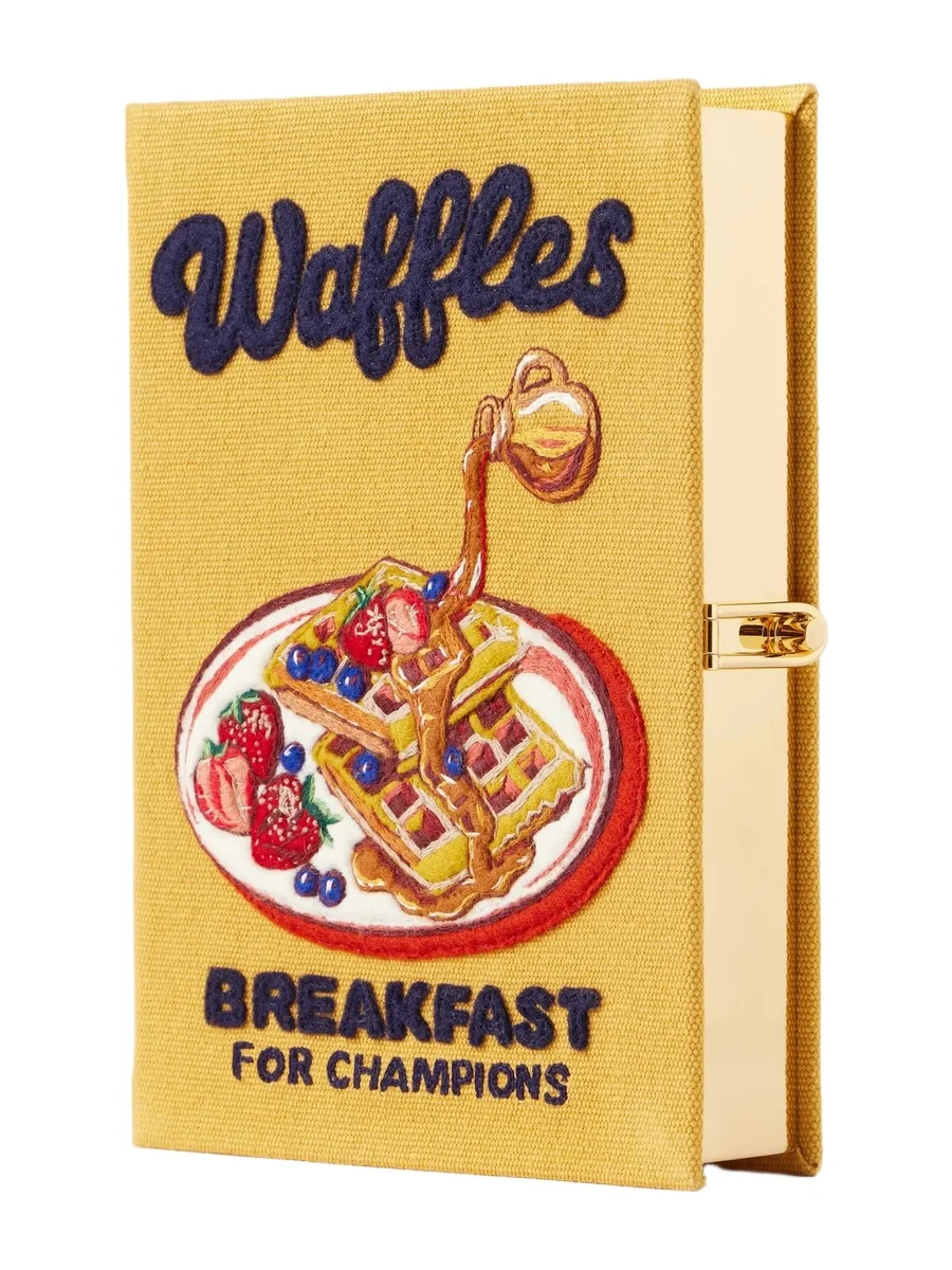 Waffles: Breakfast For Champions Embroidered Canvas Clutch Waffles: Breakfast For Champions Embroidered Canvas Clutch