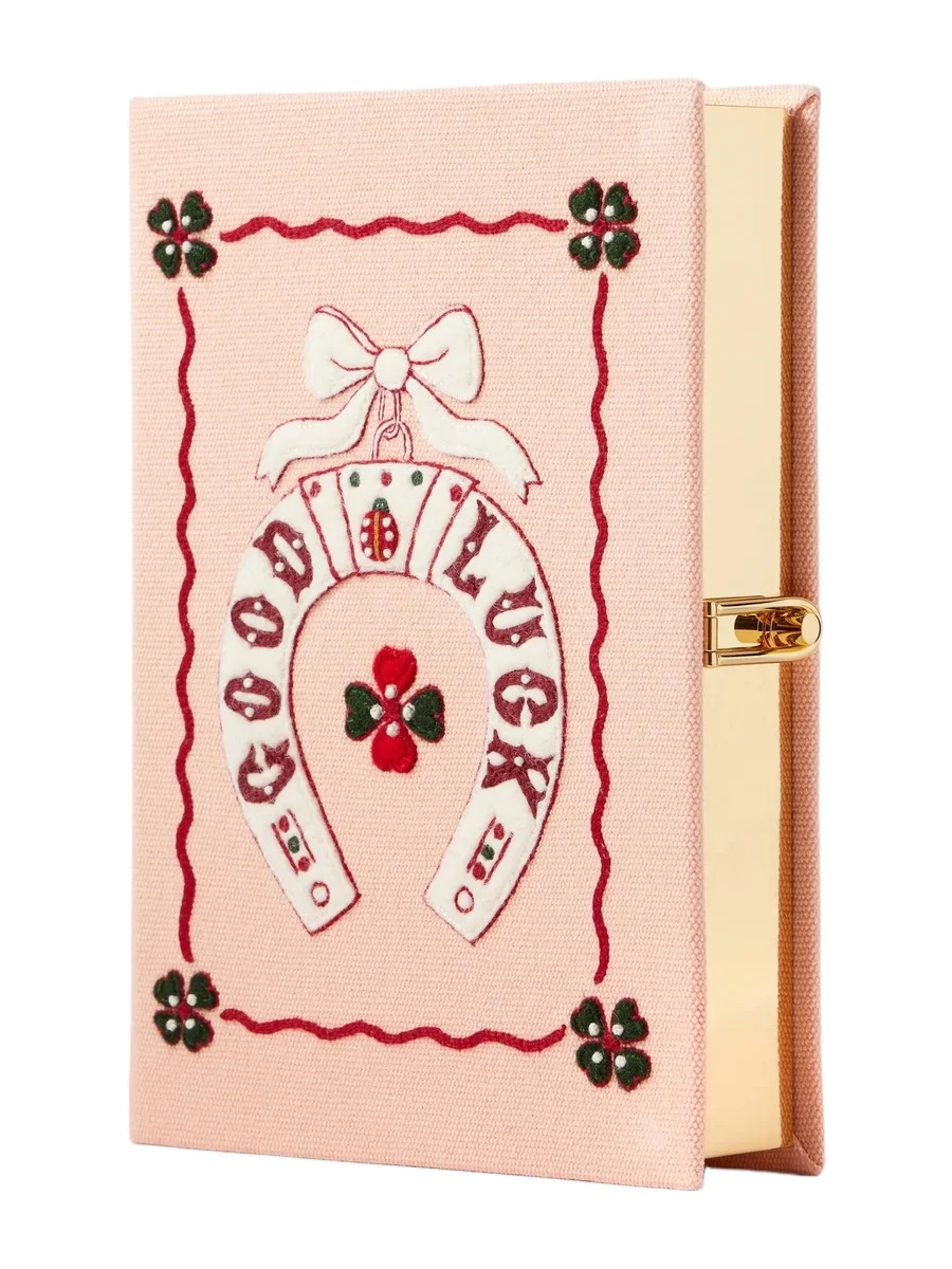 Good Luck Embroidered Canvas Clutch Good Luck Embroidered Canvas Clutch