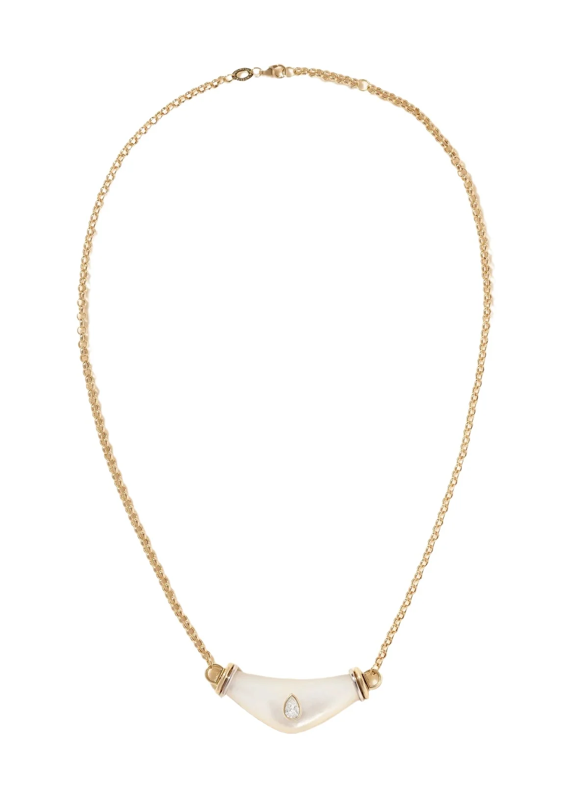 18-karat Gold Diamond And Mother-of-pearl Necklace - Red 18-karat Gold Diamond And Mother-of-pearl Necklace - Red