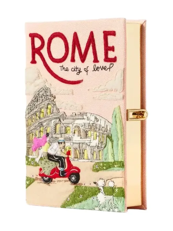 Rome Embroidered Canvas Clutch Rome Embroidered Canvas Clutch