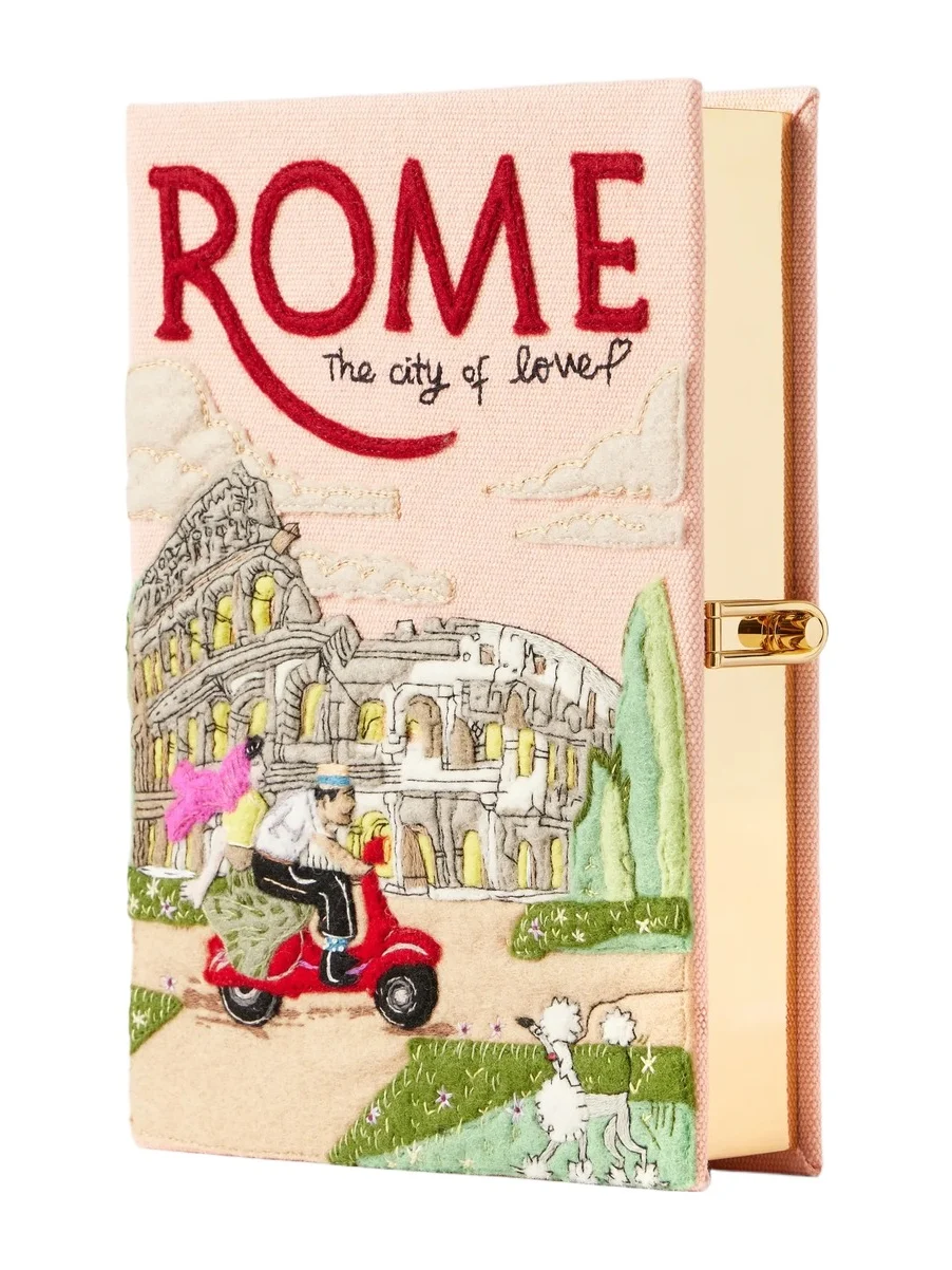 Rome Embroidered Canvas Clutch Rome Embroidered Canvas Clutch