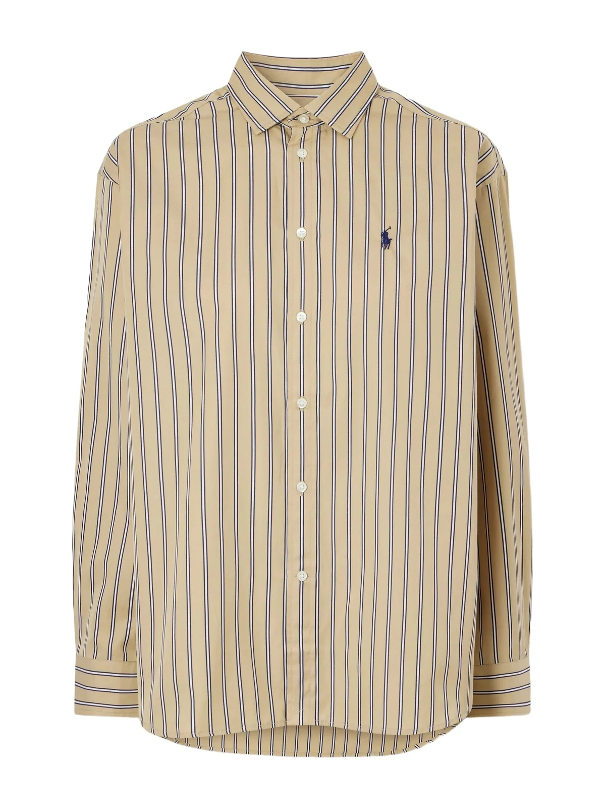Logo-embroidered Striped Cotton Shirt