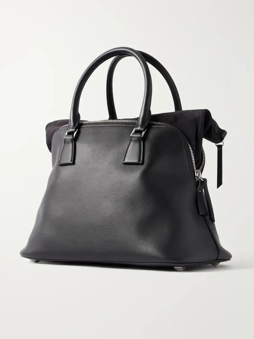 Maison Margiela Leather And Suede Tote - Gray | Thumbnail 4 Maison Margiela Leather And Suede Tote - Gray | Thumbnail 4