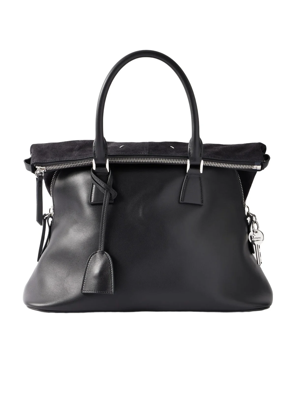 Leather And Suede Tote - Gray Leather And Suede Tote - Gray